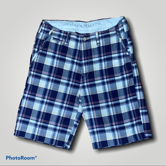 Nautica Other - Nautica Jean Co. Blue, White, Red, & Yellow Plaid Bermuda Shorts
